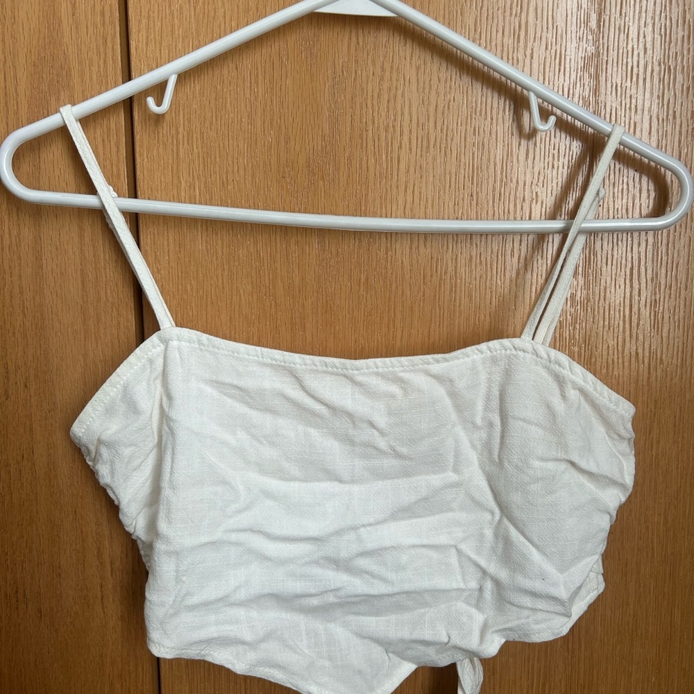La Hearts Cream Tie Top